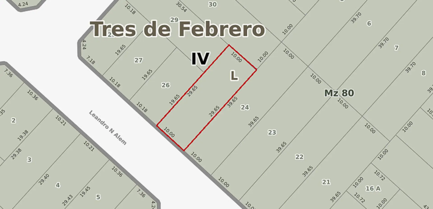 Lote baldío en pleno barrio San José, de Martin Coronado. Ideal para cualquier tipo de desarrollo.