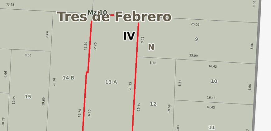 Lote con planos aprobados para proyecto de 1126m² (16 unidades con 5 cocheras)