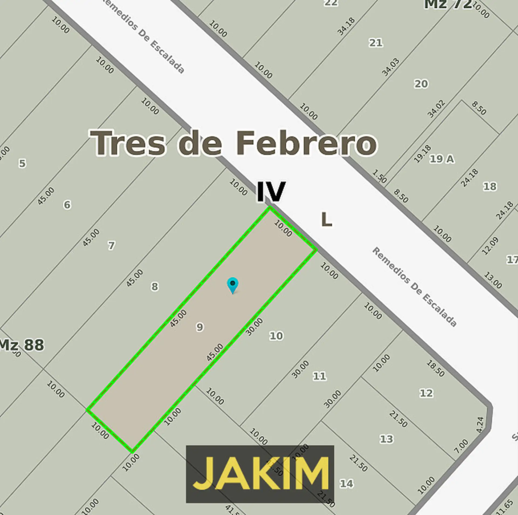 Lote de 450 m² ubicado a metros de zona comercial de Martin Coronado.
